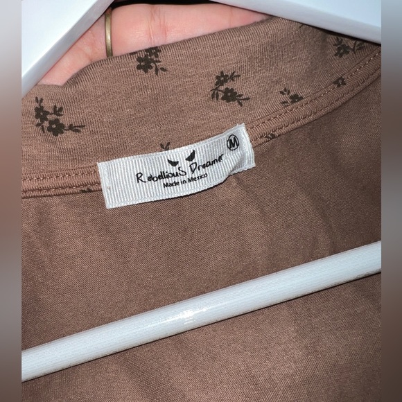 Brown Flower Wrap Top - Picture 3 of 4